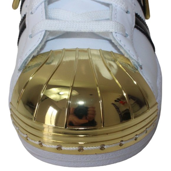 Adidas Originals Superstar GOLD Metal Shell Toe White Women's 5.5 NEW! - Picture 11 of 14